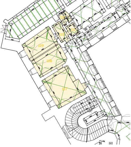 Schéma prízemia, zámok v Hlohovci
